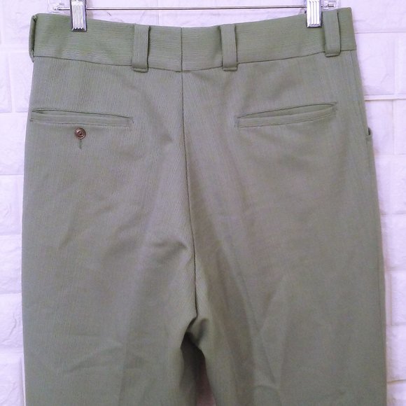 Vintage 70s Haband Dbl-Knit Polyester Disco Pants -S(31) Mod Retro Leisure Sage - Picture 9 of 10